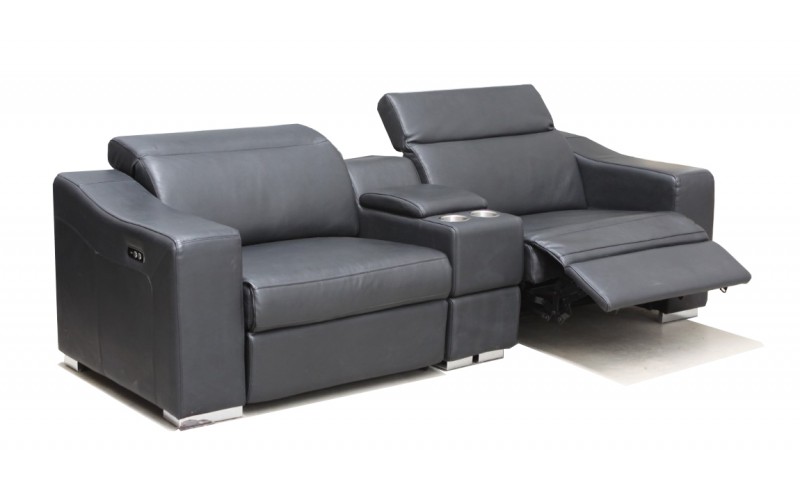 ACCENT MEDIUM SIZE HOME THEATRE LOUNGE IN FULL GENUINE LEATHER