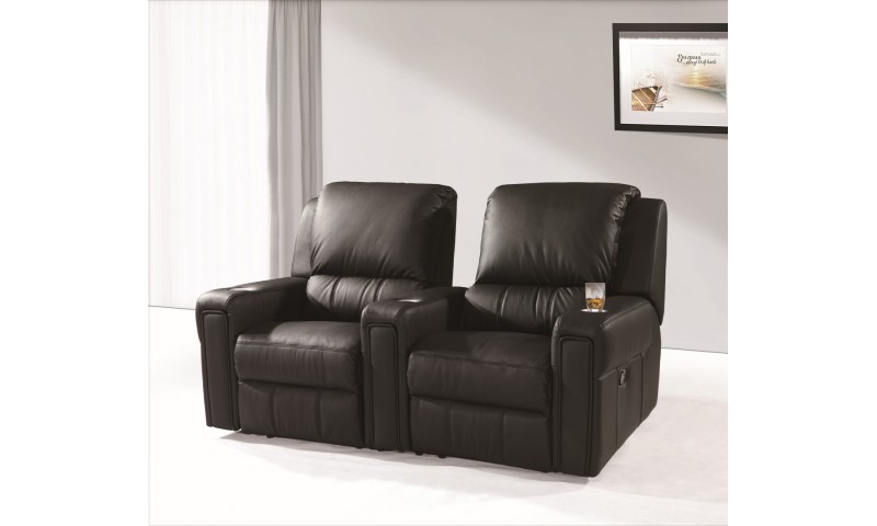 BOSTON HOME THEATRE LOUNGE IN FULL GENUINE THICK LEATHER