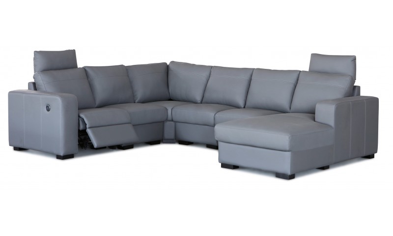 MERANO RECLINER CORNER MODULAR LOUNGE IN FULL GENUINE THICK LEATHER